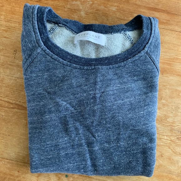 Sold Everlane XS Light French Terry Crewneck Top Blue - Picture 7 of 7